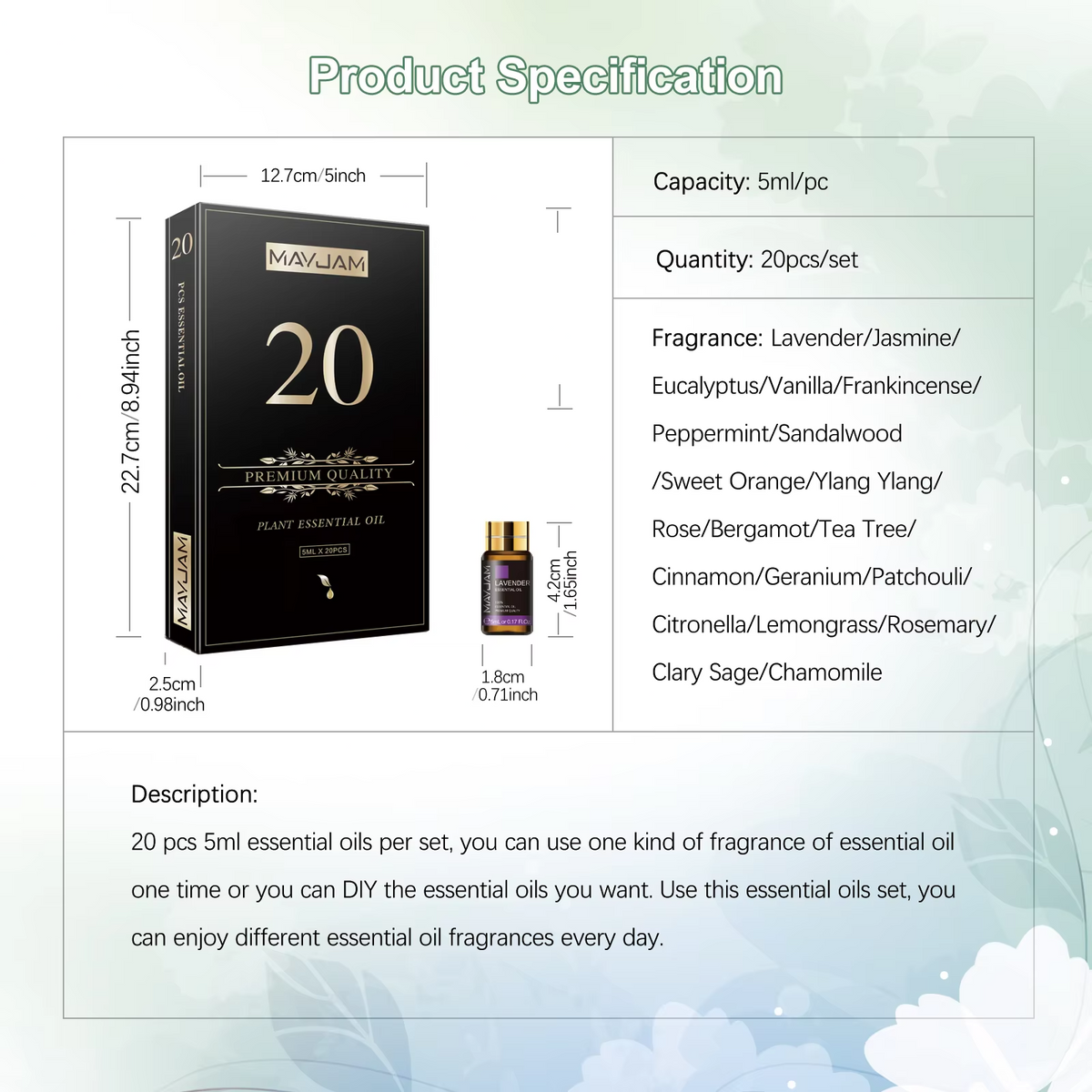 Shiva 20 Delige Natuurlijke Essentiële Olie Set